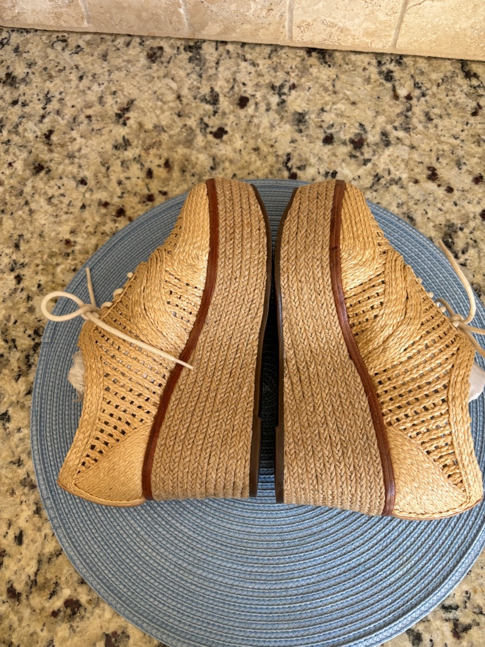 SCHUTZ JULES NATURAL JUTE PLATFORM OXFORD SHOES - Picture 4 of 15